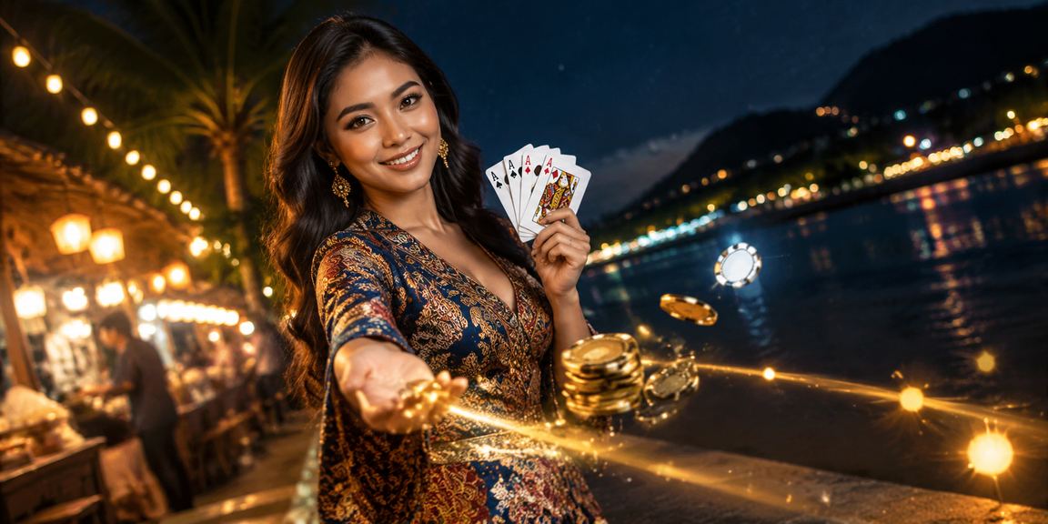 Permainan kad Teen Patti dengan pakaian batik tradisional di Langkawi
